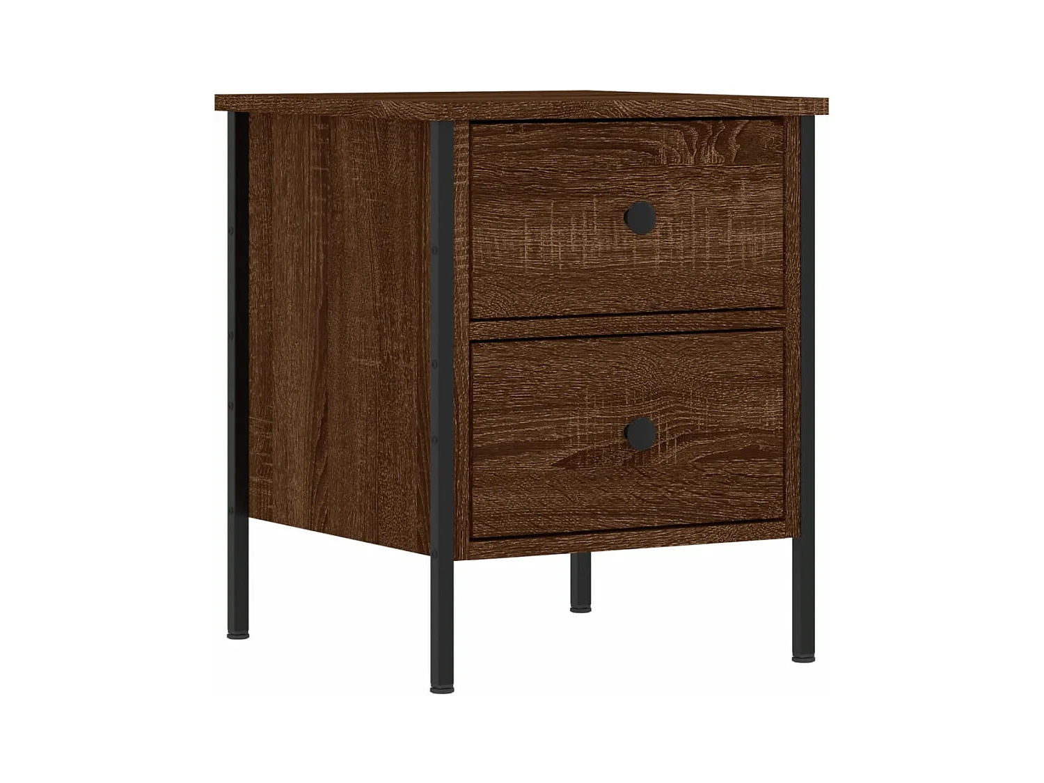 Nachtkastje 40x42x50 cm bewerkt hout bruin eikenkleur