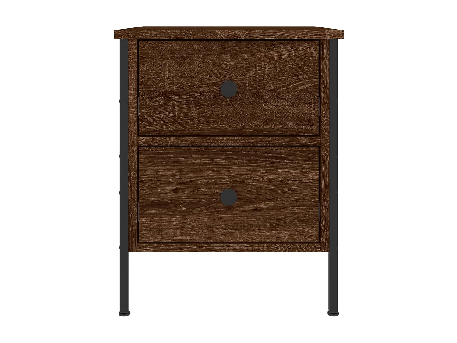 Nachtkastje 40x42x50 cm bewerkt hout bruin eikenkleur