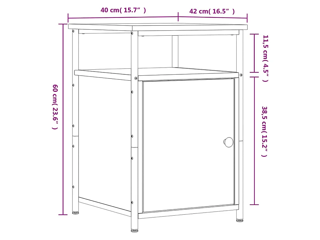 Nachttisch Sonoma-Eiche 40x42x60 cm Holzwerkstoff