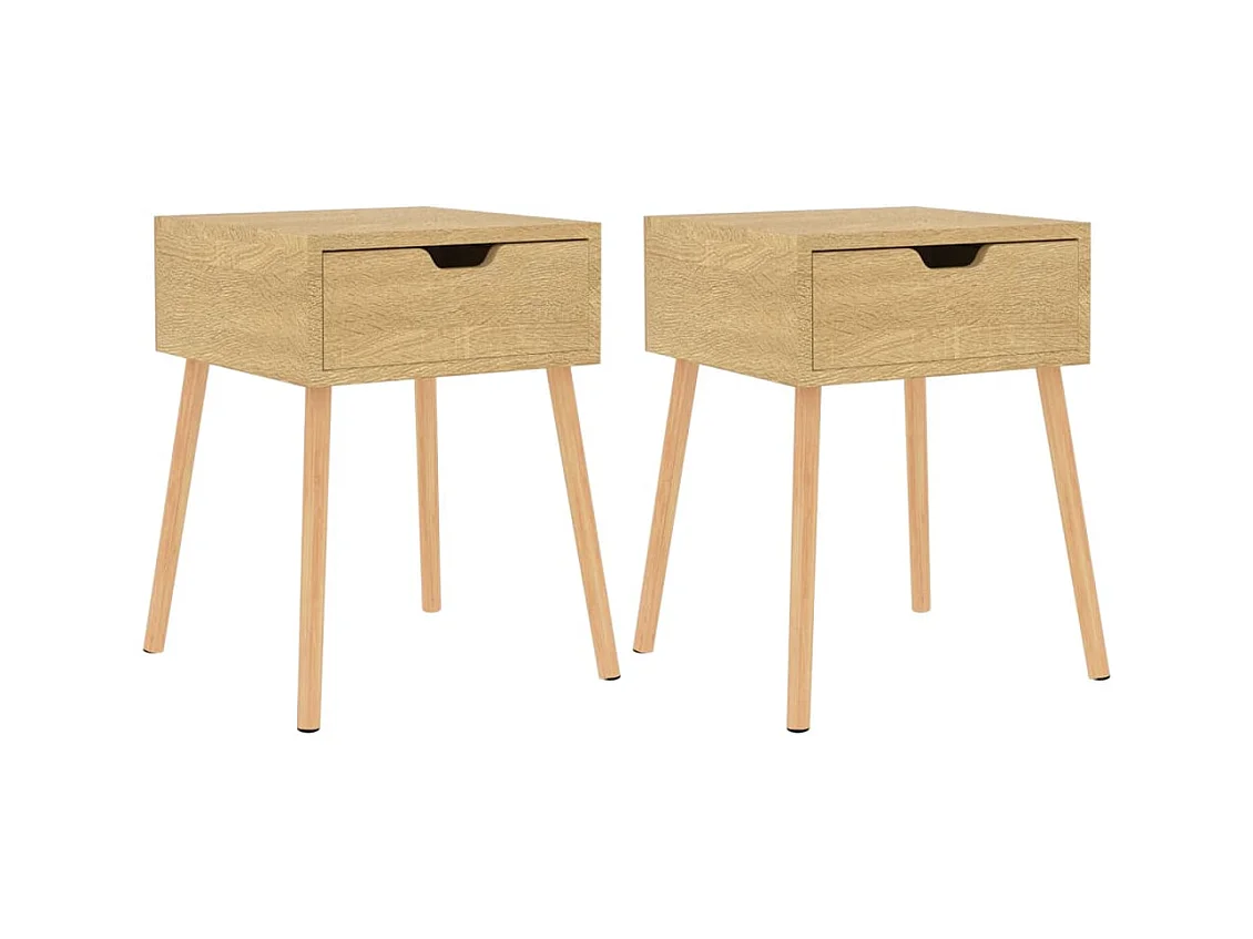 Comodini 2pz Rovere Sonoma 40x40x56 cm in Legno Multistrato