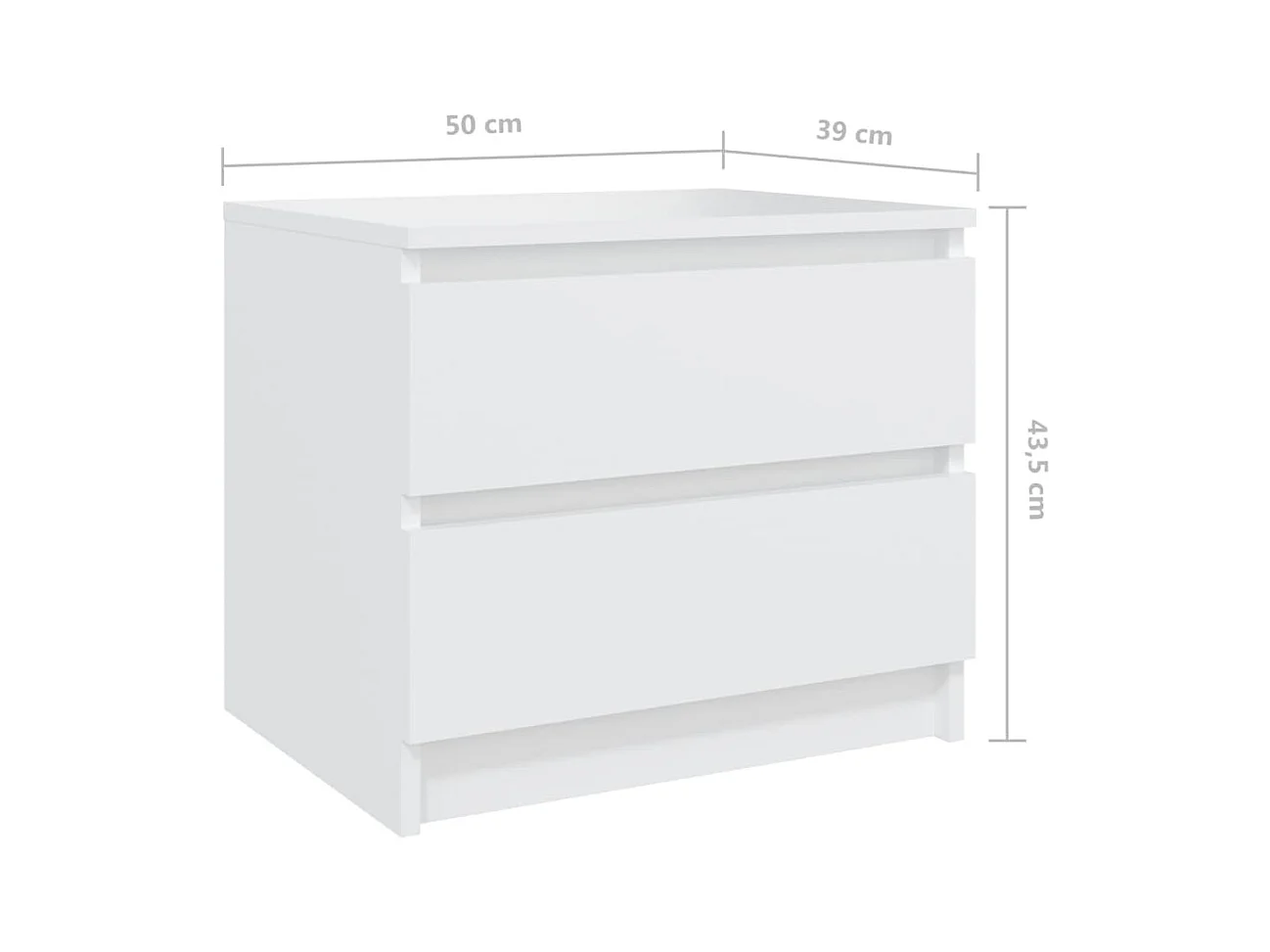 Table de chevet Blanc 50x39x43,5 cm Aggloméré