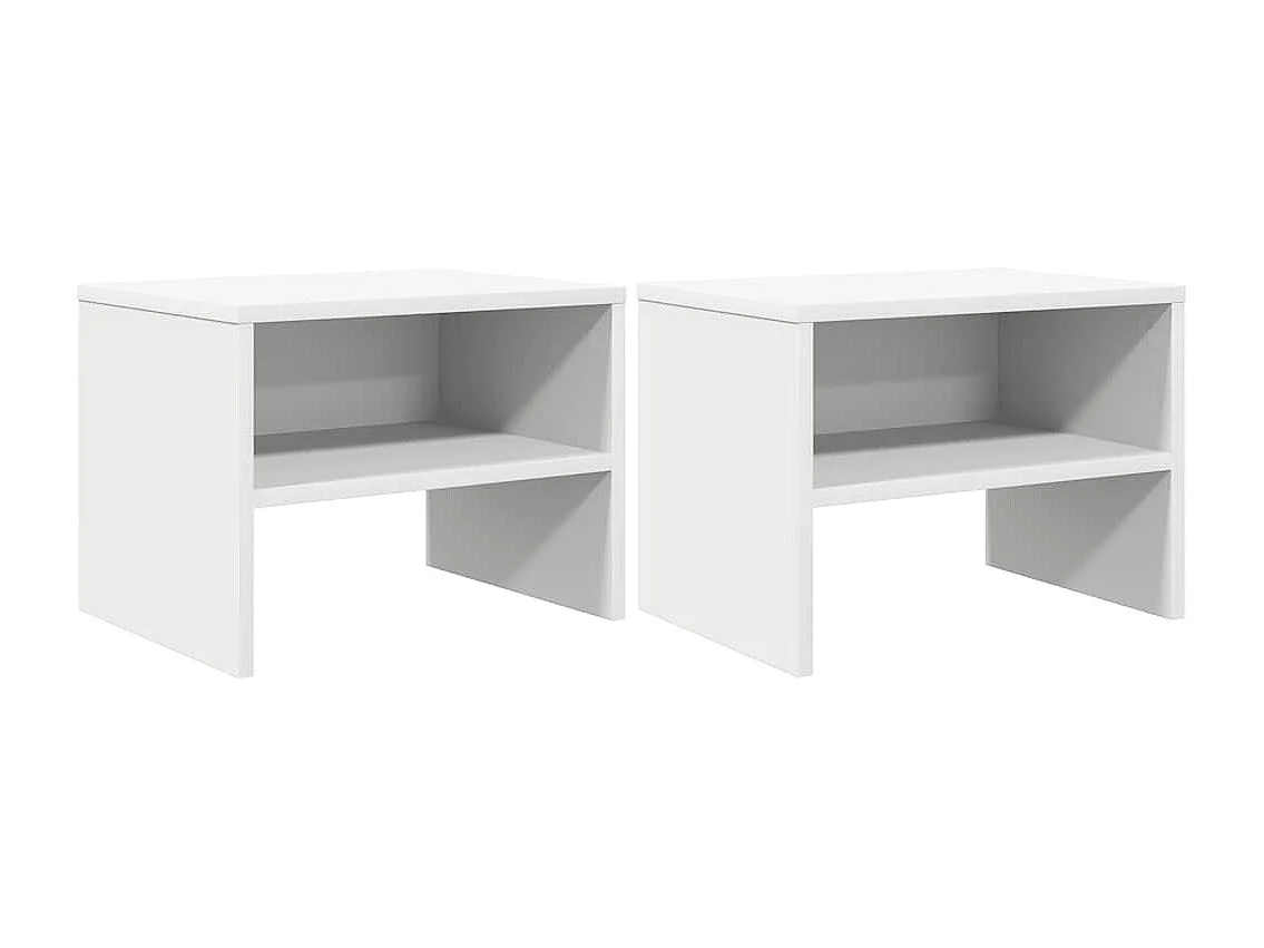 Tables de chevet 2 pcs Blanc 40x30x30 cm Bois d'ingénierie