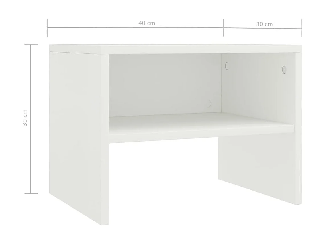 Tables de chevet 2 pcs Blanc 40x30x30 cm Bois d'ingénierie