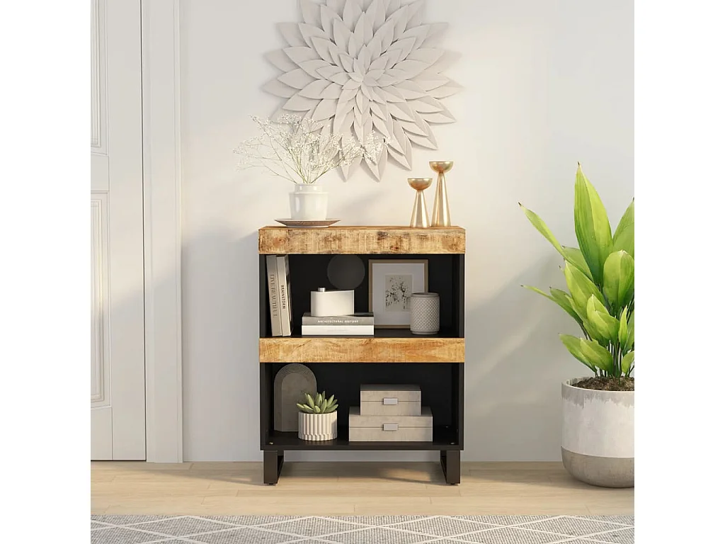 Bijzetkast 60x33x75 cm massief mangohout