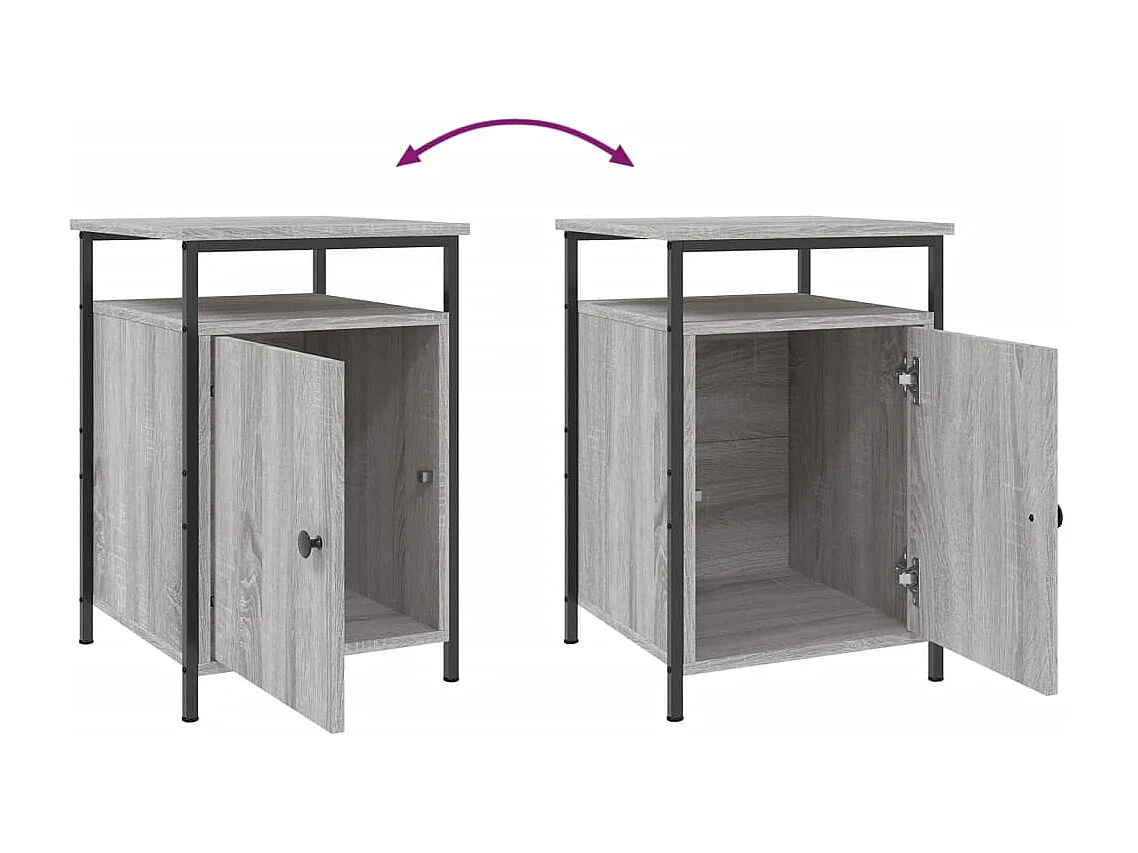 Mesa de cabeceira 40x42x60 cm derivados madeira cinzento sonoma