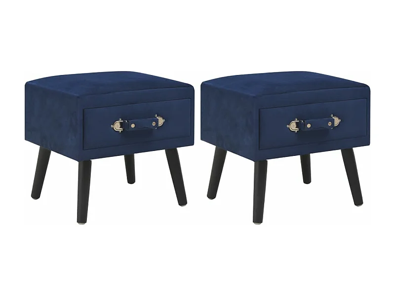 Nachtkastjes 2 st 40x35x40 cm fluweel blauw