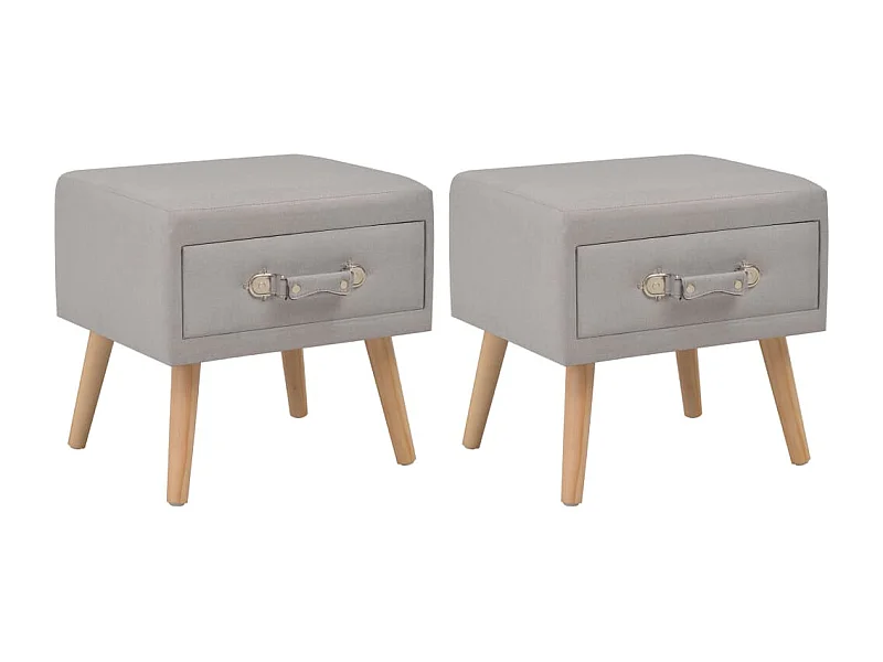 Tables de chevet 2 pcs Gris 40x35x40 cm Tissu