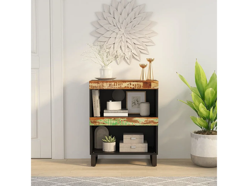 Armoire latérale 60x33x75 cm bois massif de récupération