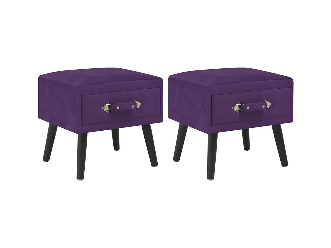 Nachtkastjes 2 st 40x35x40 cm fluweel donkerpaars