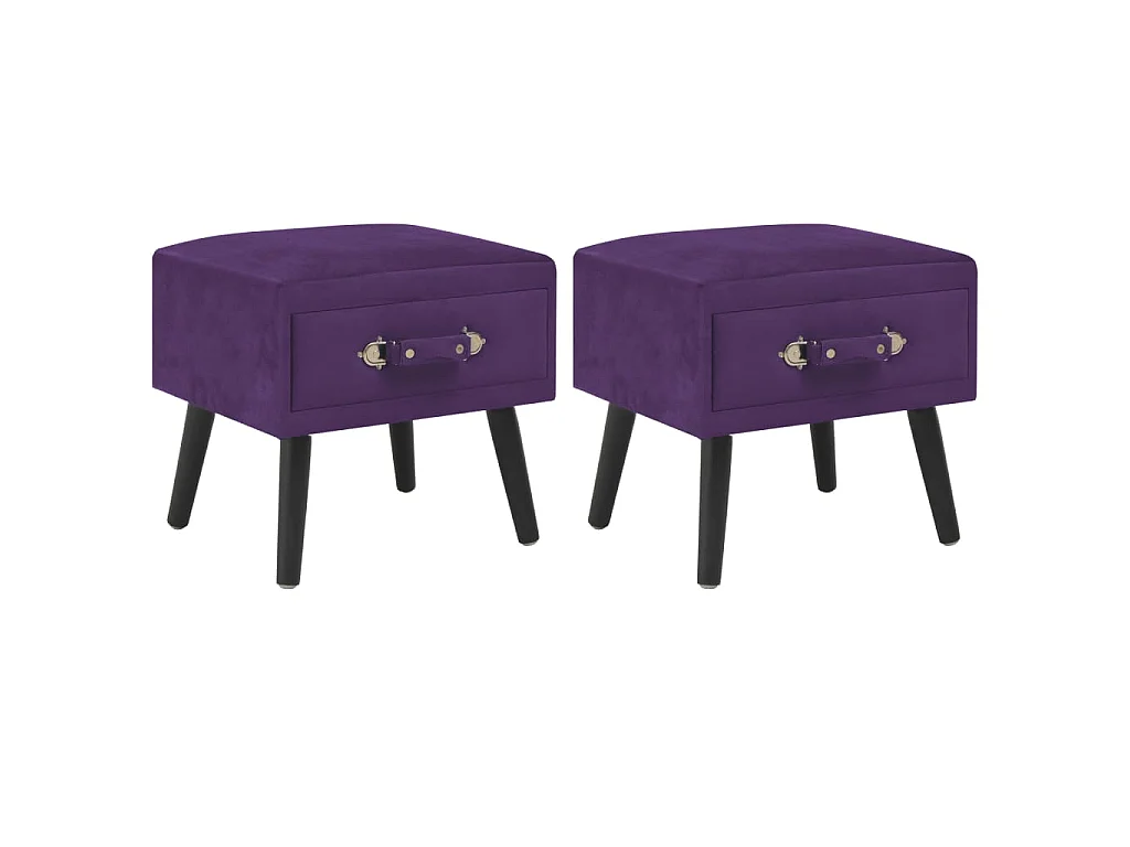 Nachttische 2 Stk. Dunkelviolett 40 x 35 x 40 cm Samt