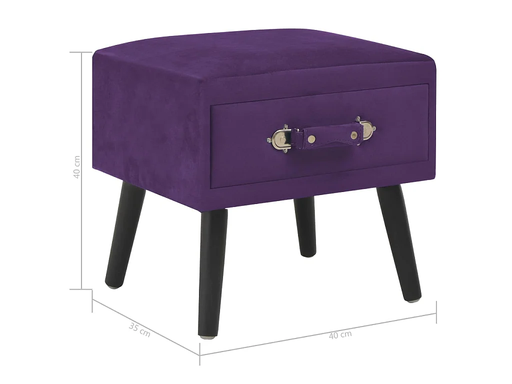 Nachttische 2 Stk. Dunkelviolett 40 x 35 x 40 cm Samt
