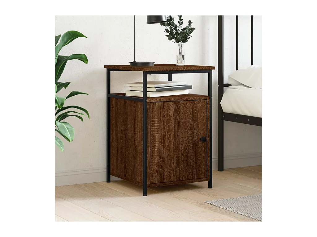 Table de chevet chêne marron 40x42x60 cm bois d'ingénierie