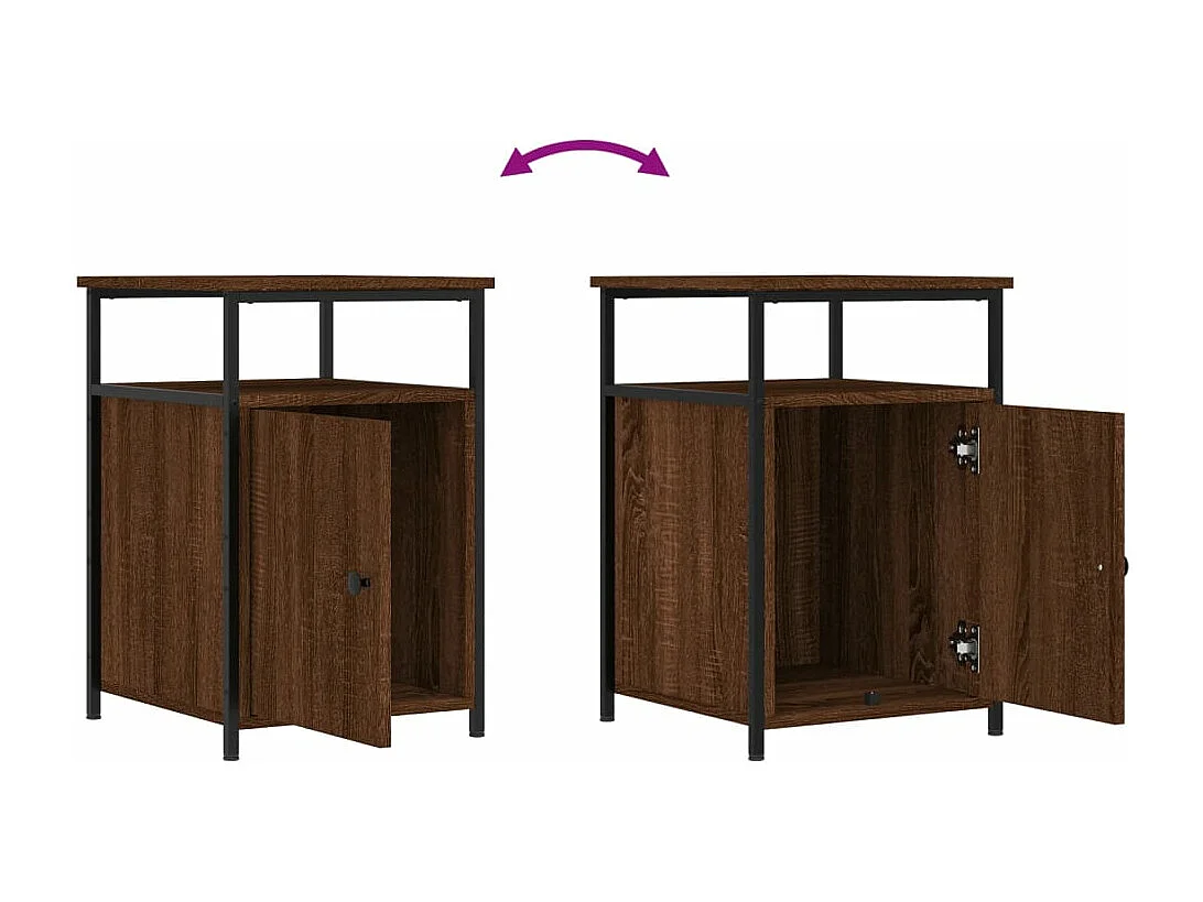 Mesa cabeceira 40x42x60 cm derivados madeira carvalho castanho