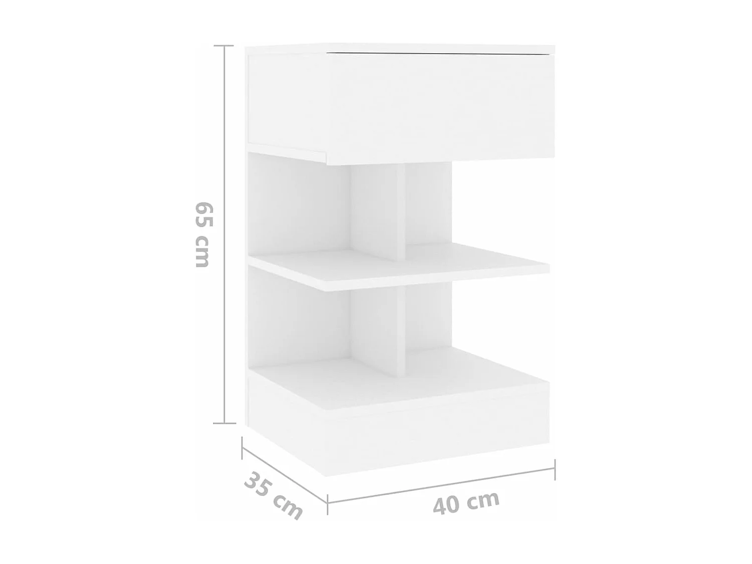 Table de chevet Blanc 40x35x65 cm Bois d’ingénierie