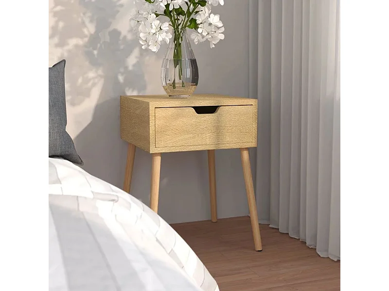 Nachtkastje 40x40x56 cm bewerkt hout sonoma eikenkleurig