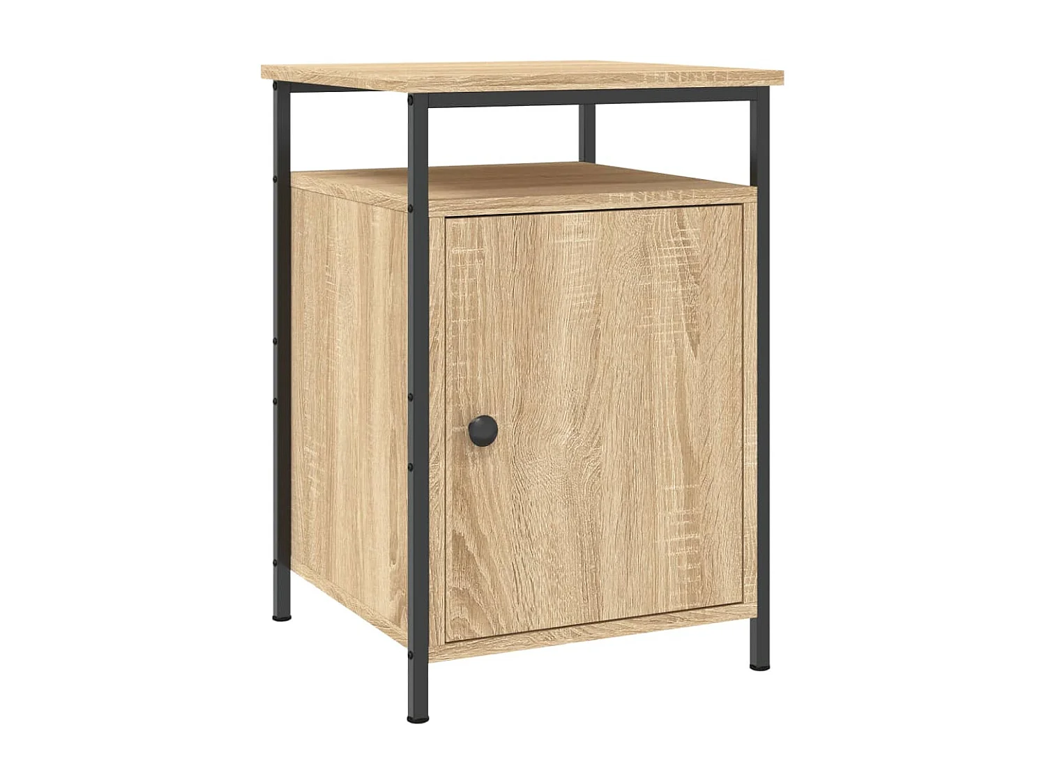 Mesita de noche madera contrachapada roble sonoma 40x42x60 cm