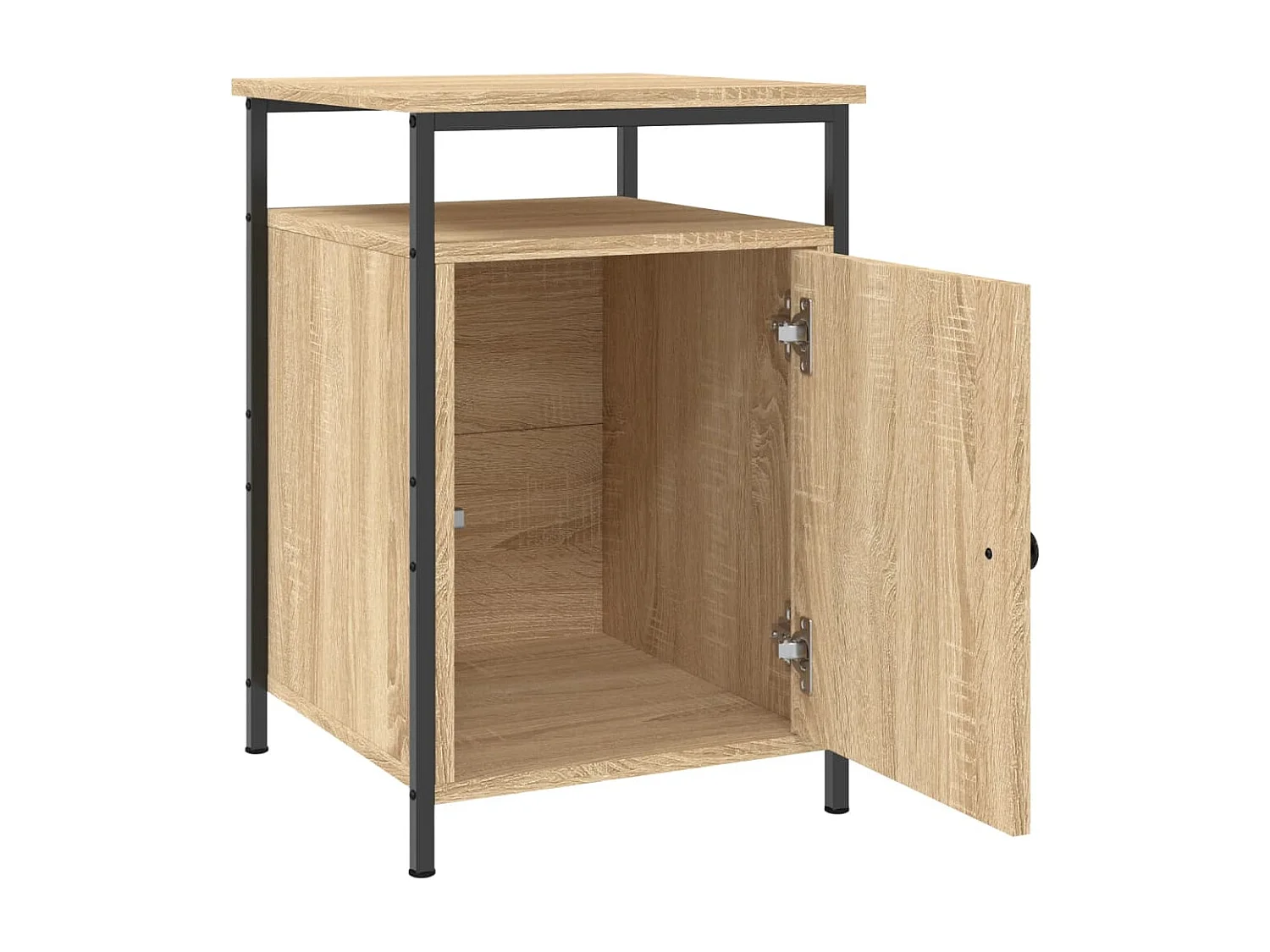 Mesita de noche madera contrachapada roble sonoma 40x42x60 cm