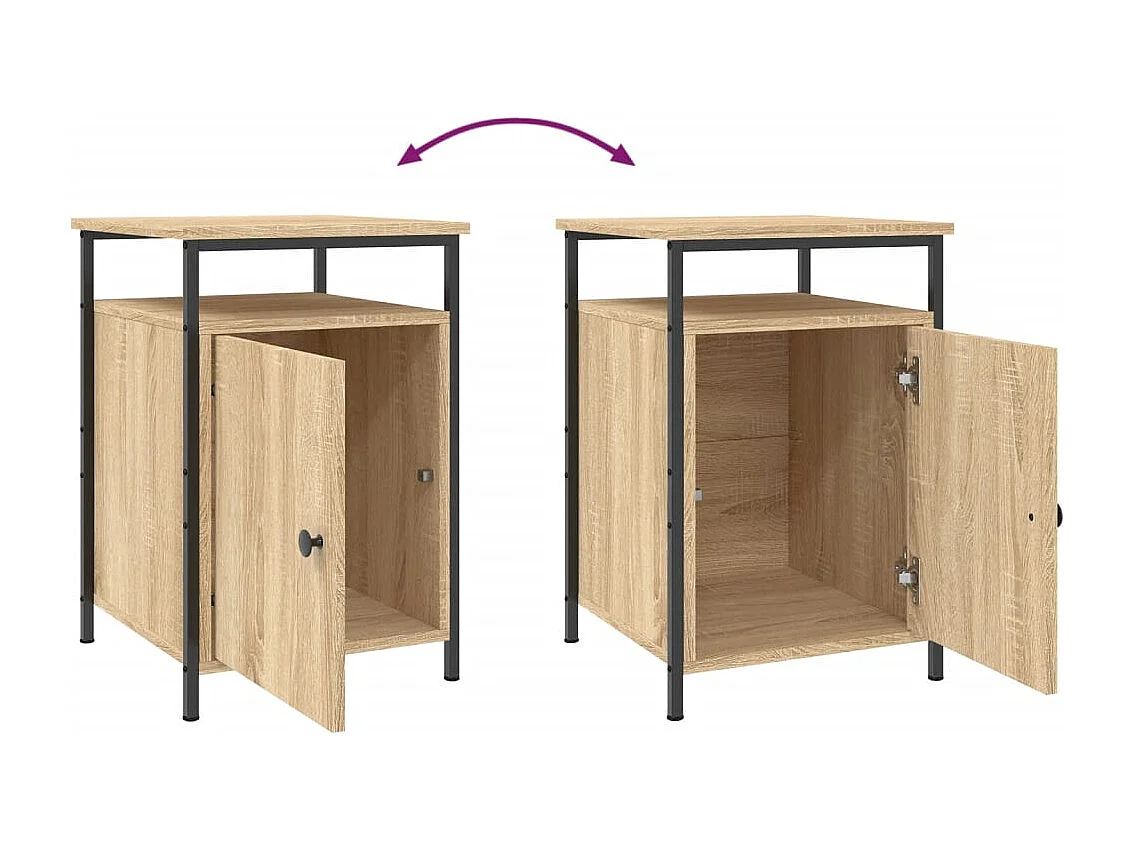 Mesita de noche madera contrachapada roble sonoma 40x42x60 cm