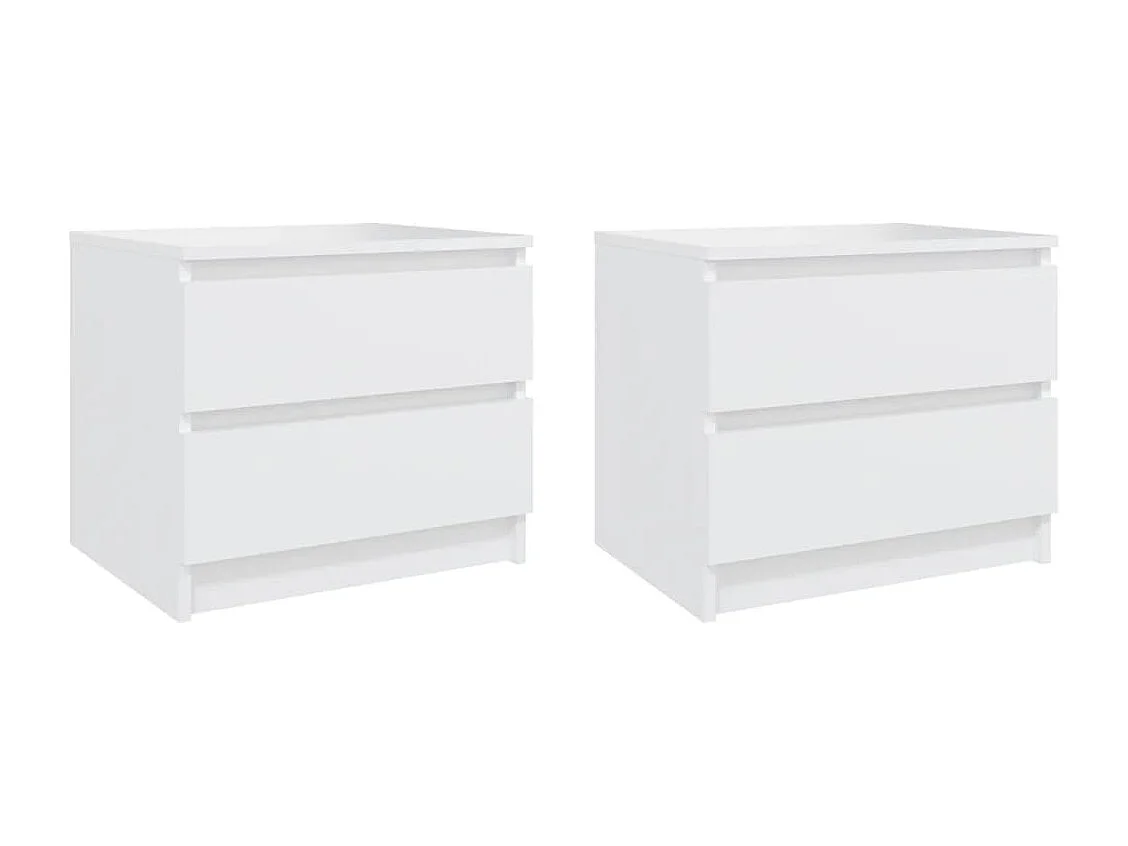 Nachtkastjes 2 st 50x39x43,5 cm bewerkt hout wit