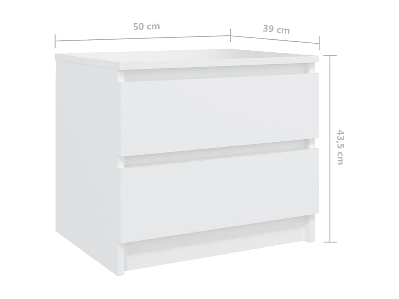 Nachtkastjes 2 st 50x39x43,5 cm bewerkt hout wit