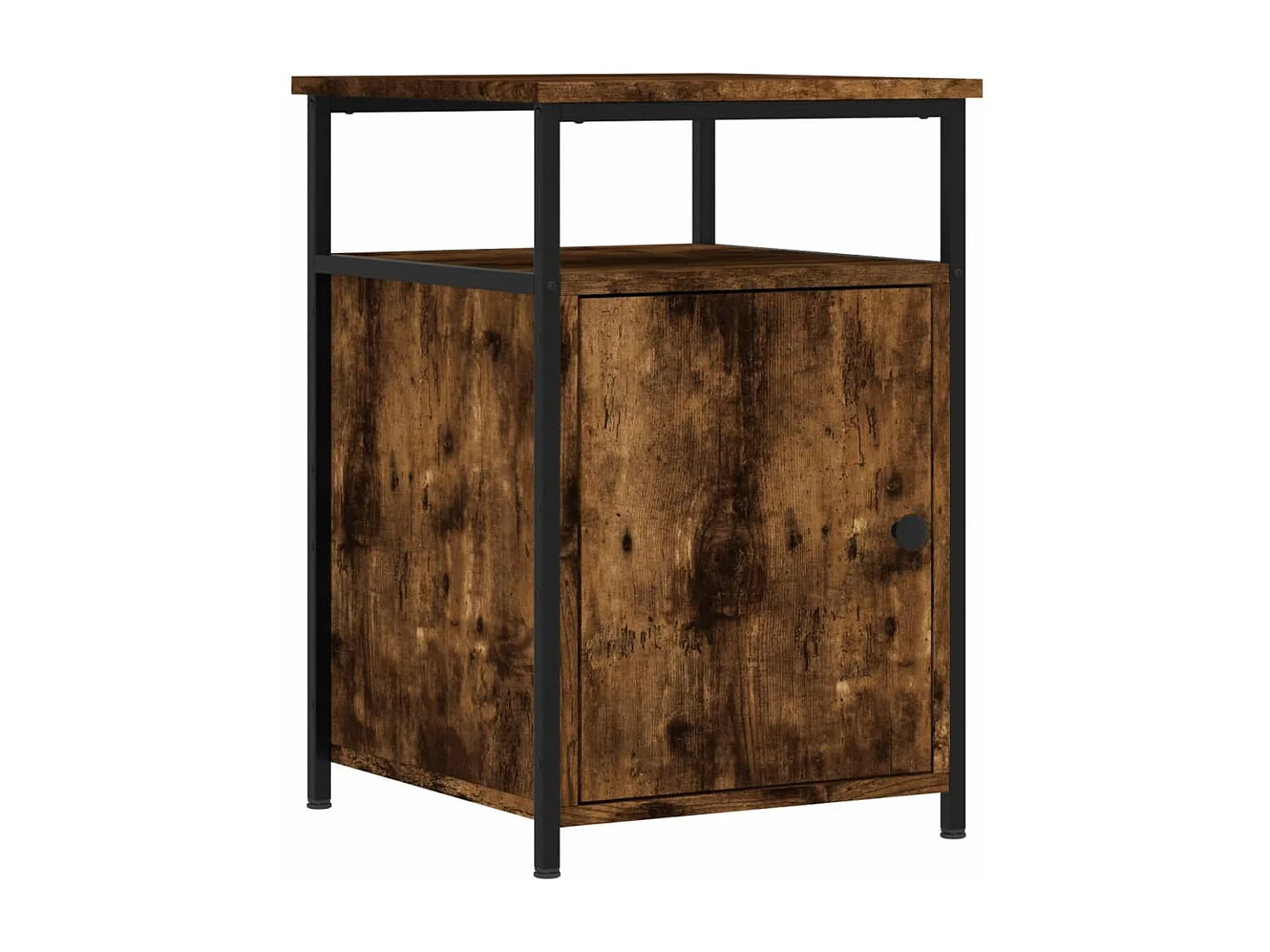 Table de chevet chêne fumé 40x42x60 cm bois d'ingénierie