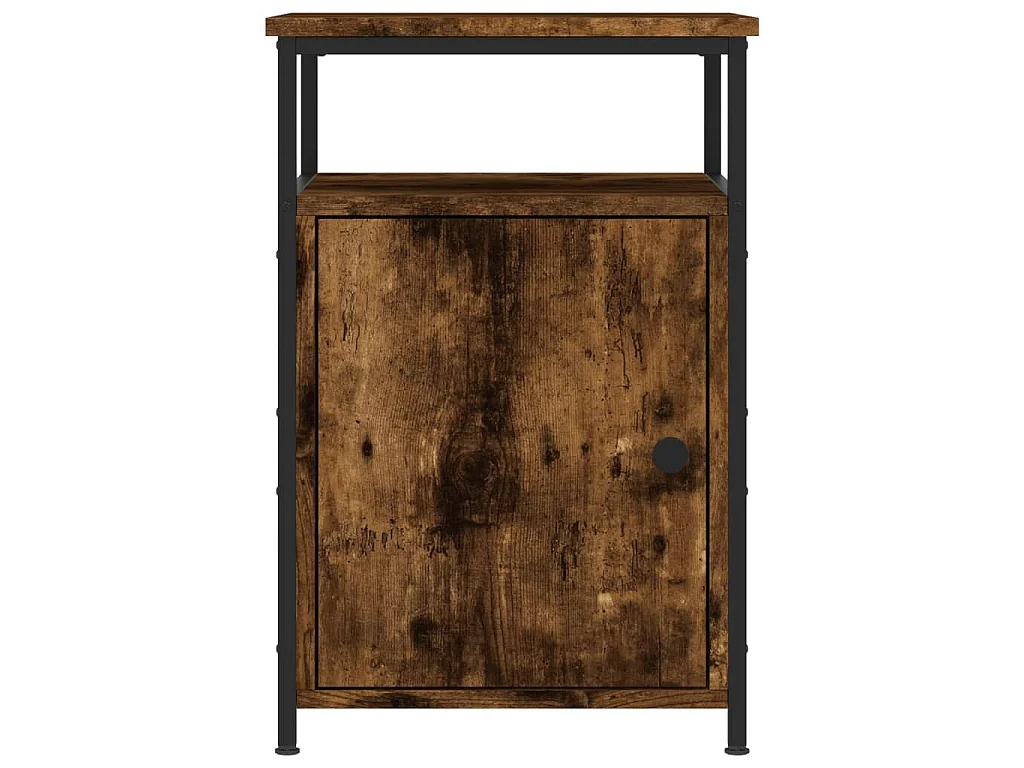 Table de chevet chêne fumé 40x42x60 cm bois d'ingénierie
