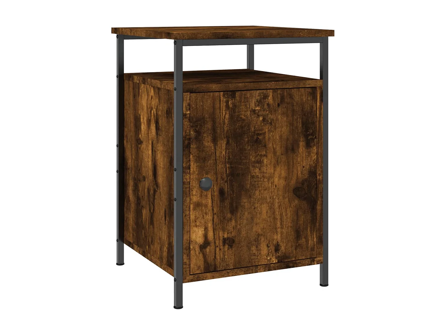 Table de chevet chêne fumé 40x42x60 cm bois d'ingénierie