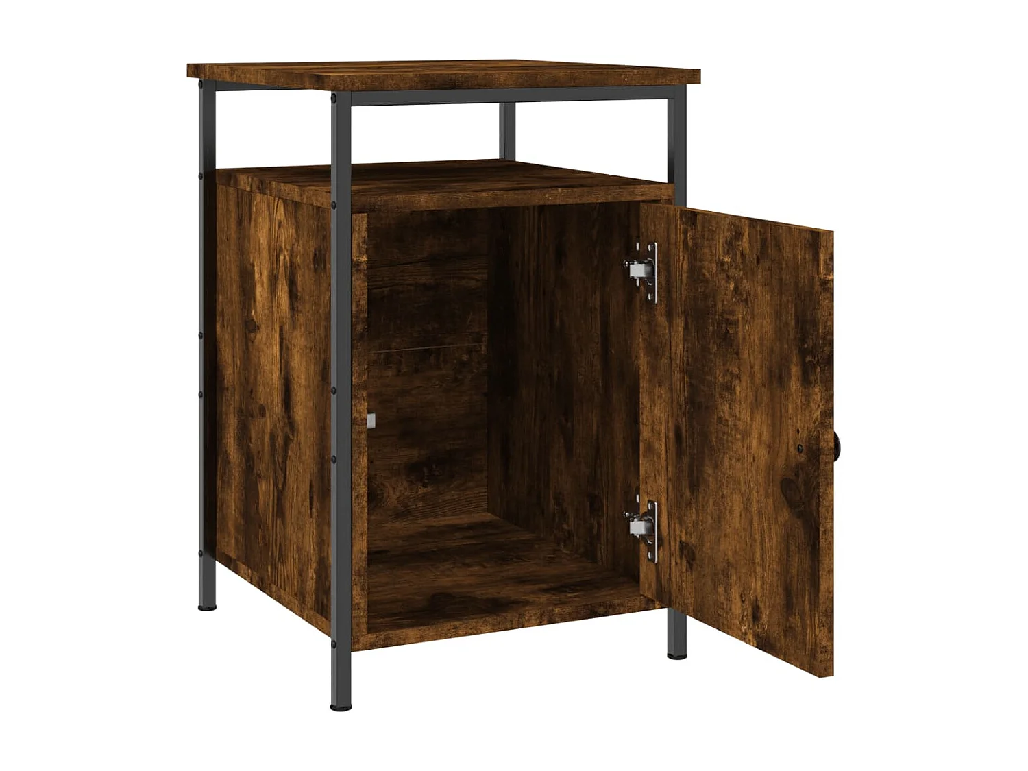 Table de chevet chêne fumé 40x42x60 cm bois d'ingénierie