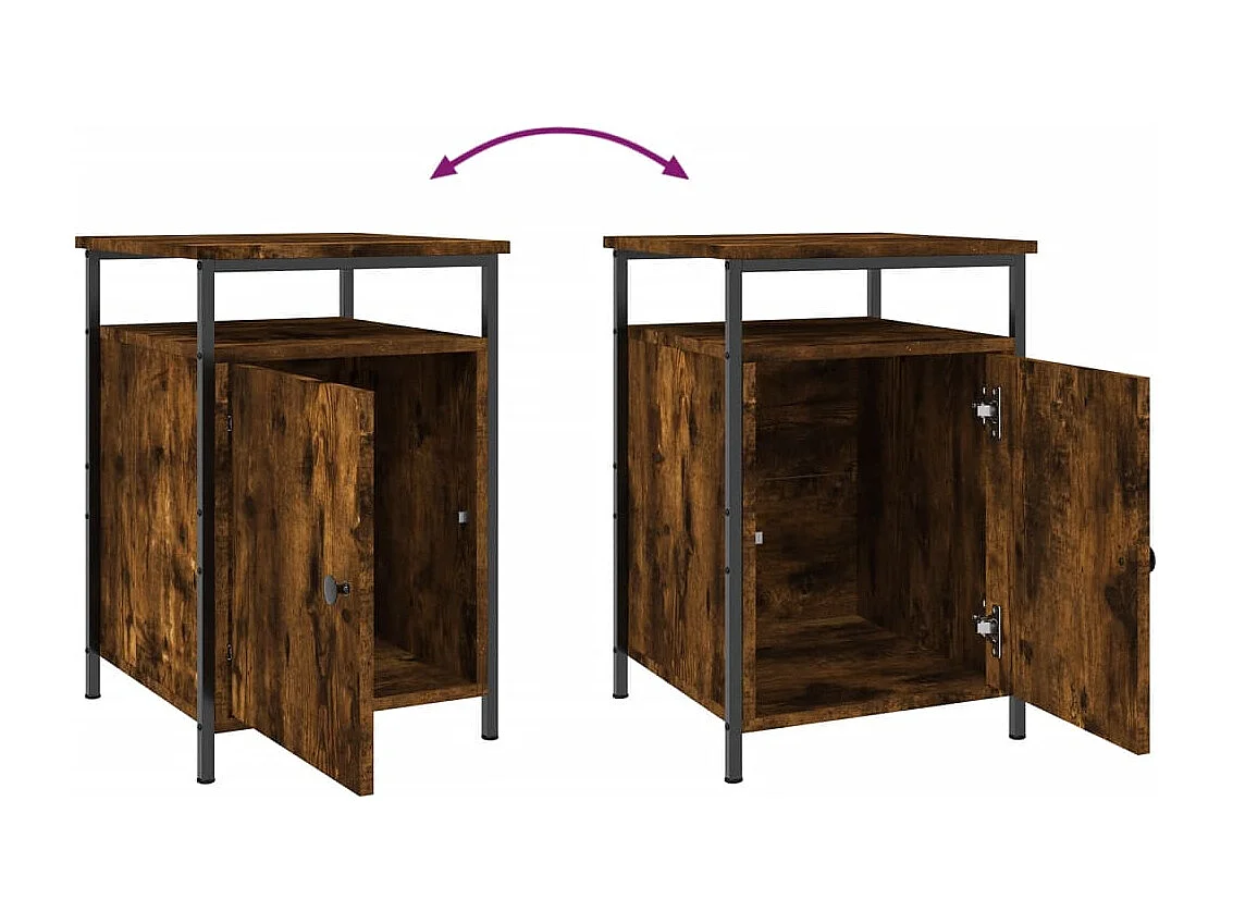 Table de chevet chêne fumé 40x42x60 cm bois d'ingénierie