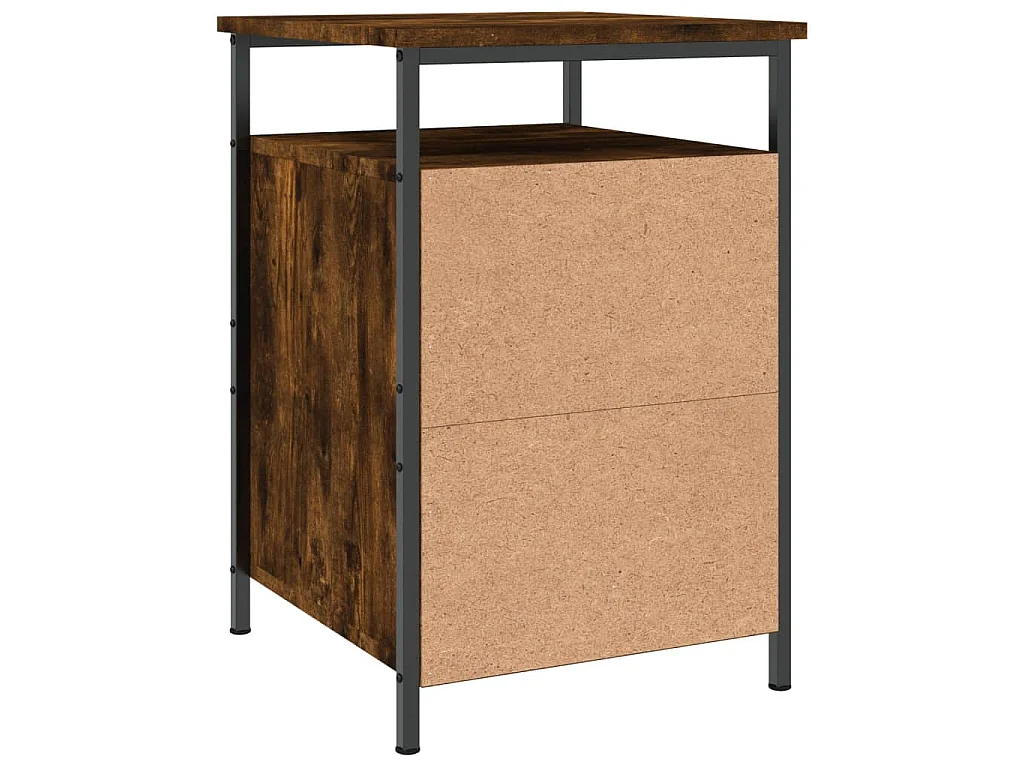 Table de chevet chêne fumé 40x42x60 cm bois d'ingénierie