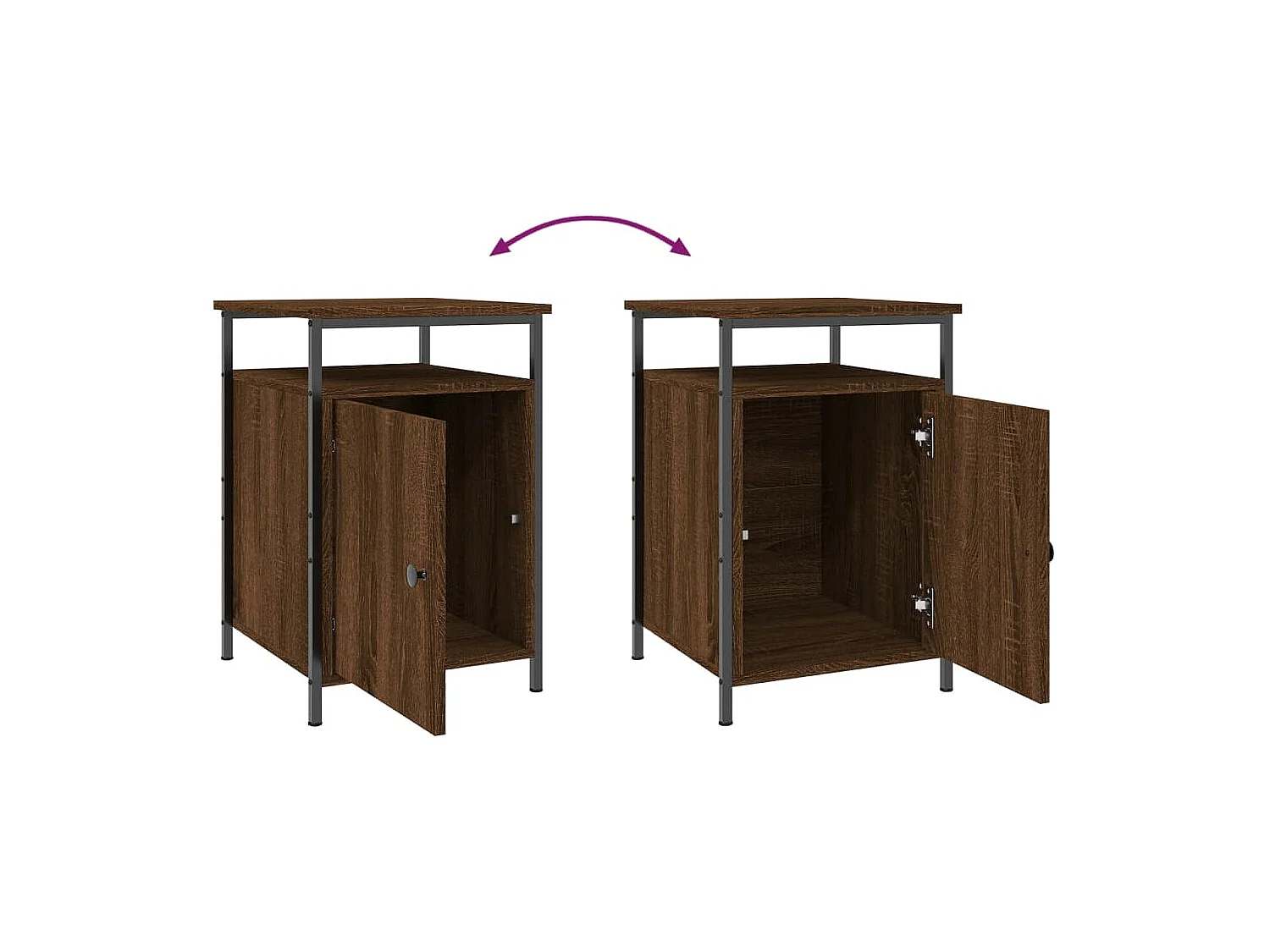 Table de chevet chêne marron 40x42x60 cm bois d'ingénierie