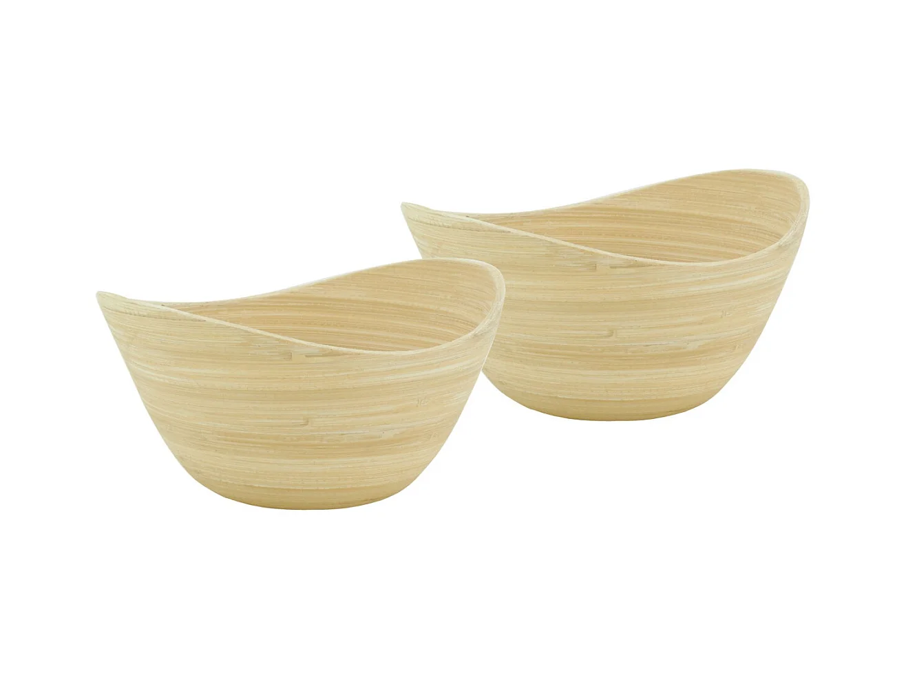 Corbeille ovale en bambou Lot de 2