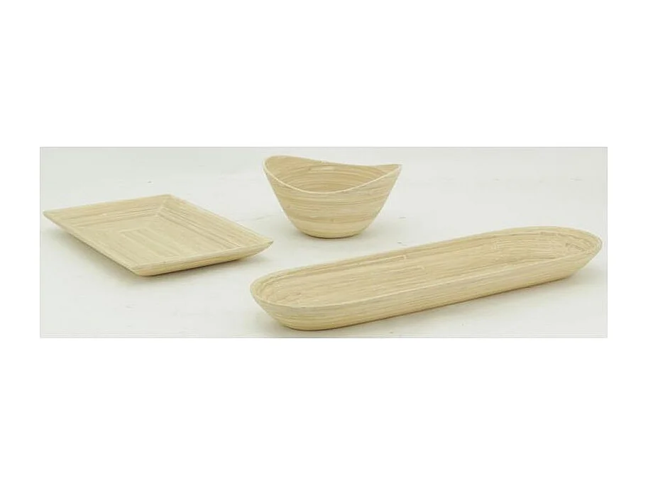 Corbeille ovale en bambou Lot de 2