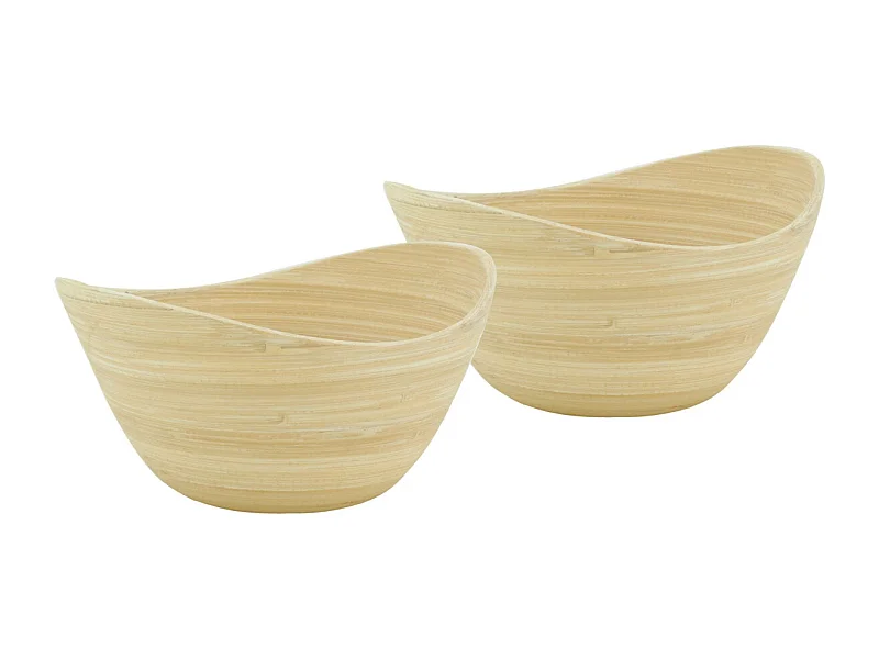 Corbeille ovale en bambou Lot de 2