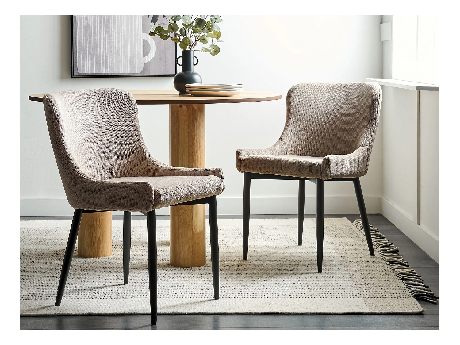 Lot de 2 chaises de salle à manger EVERLY Taupe