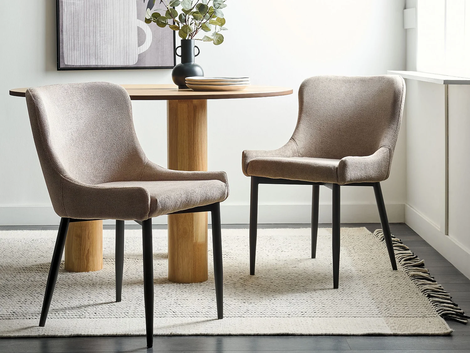 Set van 2 eetkamerstoelen EVERLY Taupe