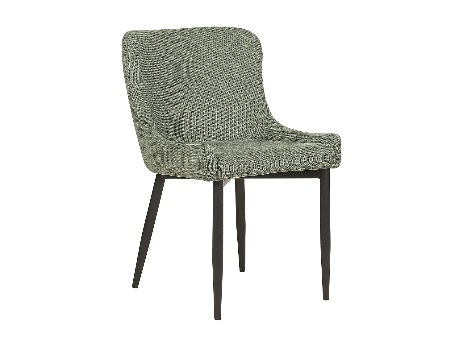 Chaise de salle à manger Set de 2 Tissu Vert EVERLY