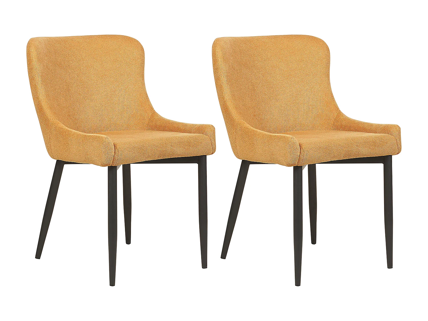 Chaise de salle à manger Set de 2 Tissu Jaune EVERLY