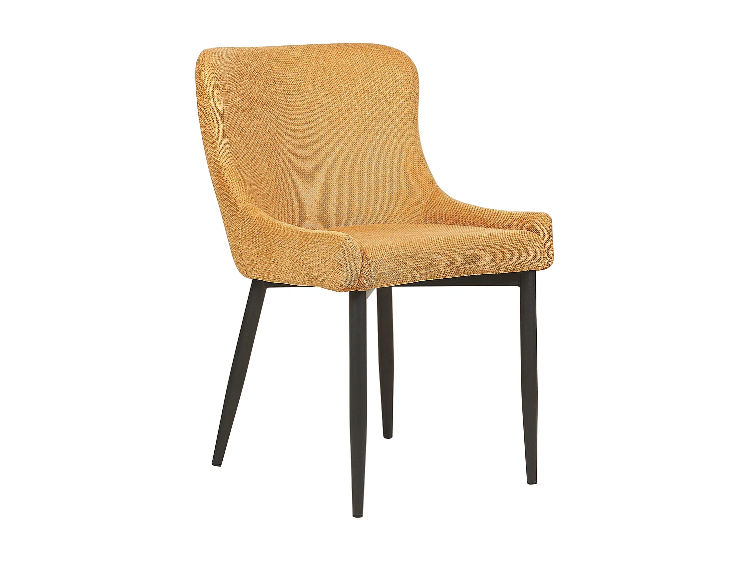 Chaise de salle à manger Set de 2 Tissu Jaune EVERLY