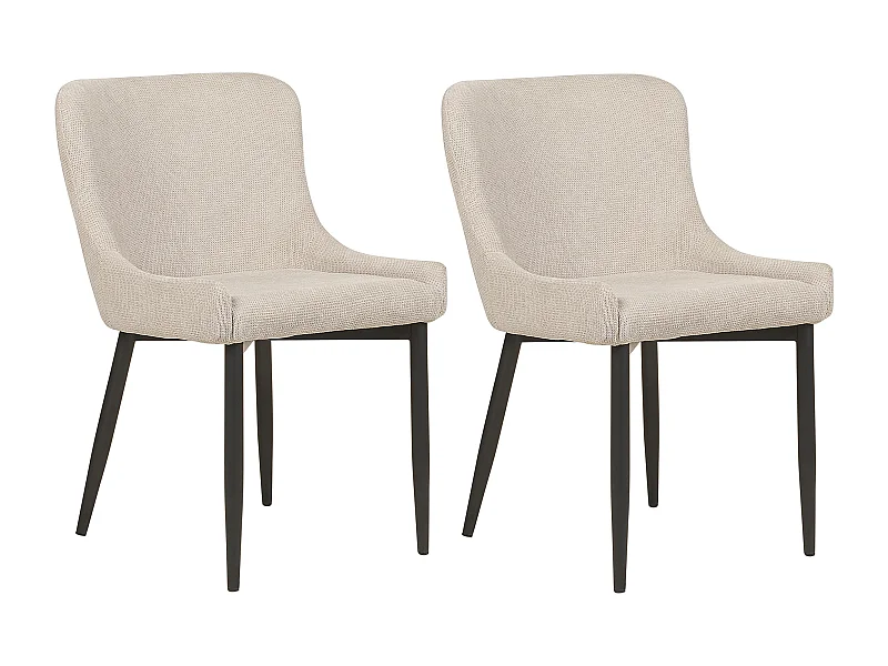 Set van 2 eetkamerstoelen EVERLY Lichtbeige