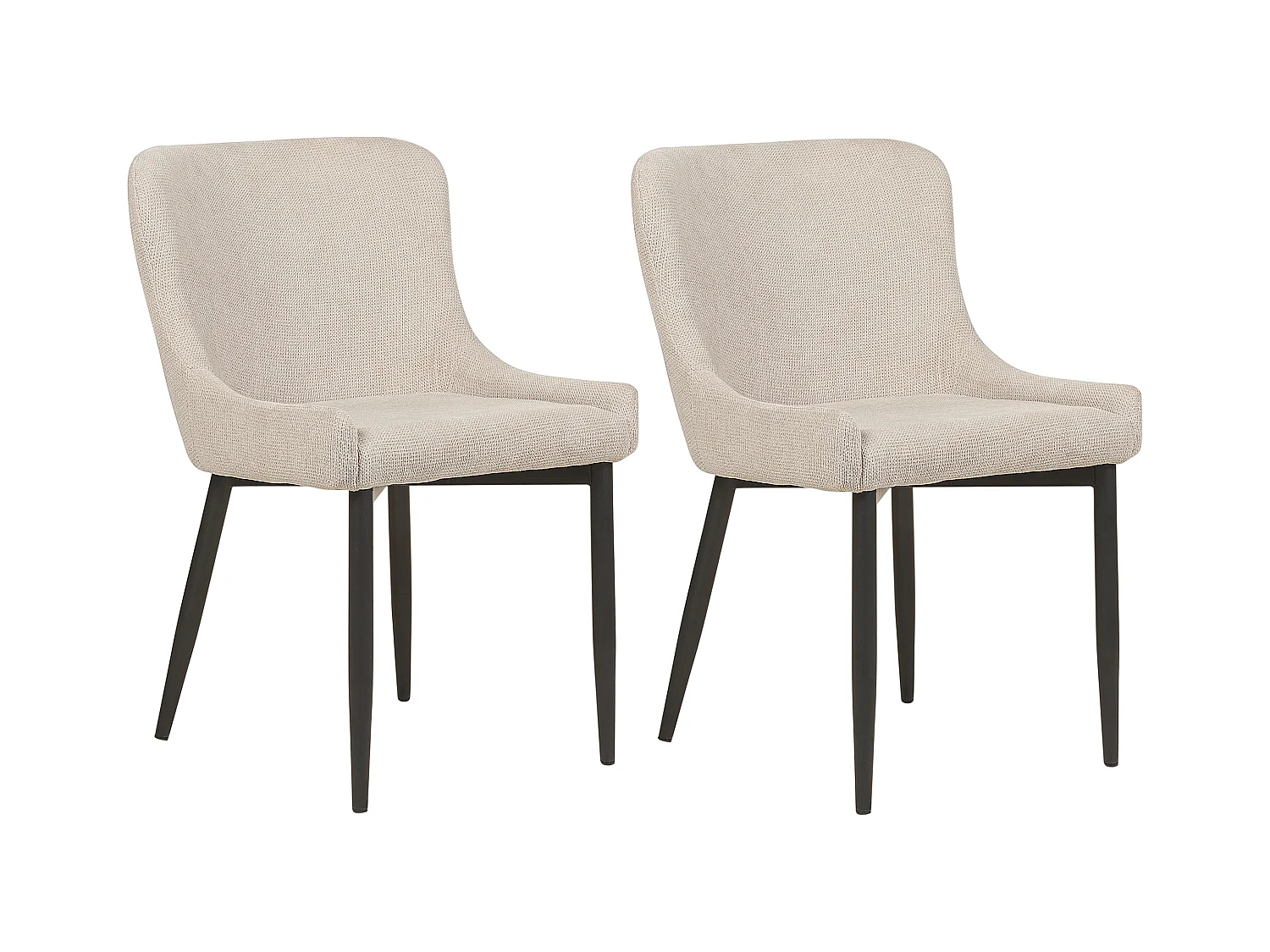 Lot de 2 chaises de salle à manger EVERLY Beige clair