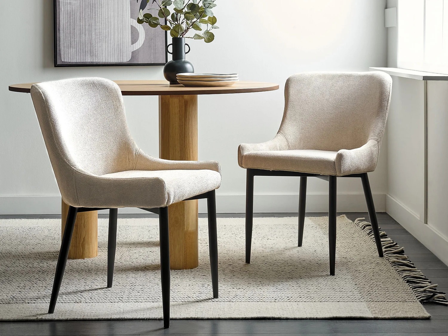 Lot de 2 chaises de salle à manger EVERLY Beige clair