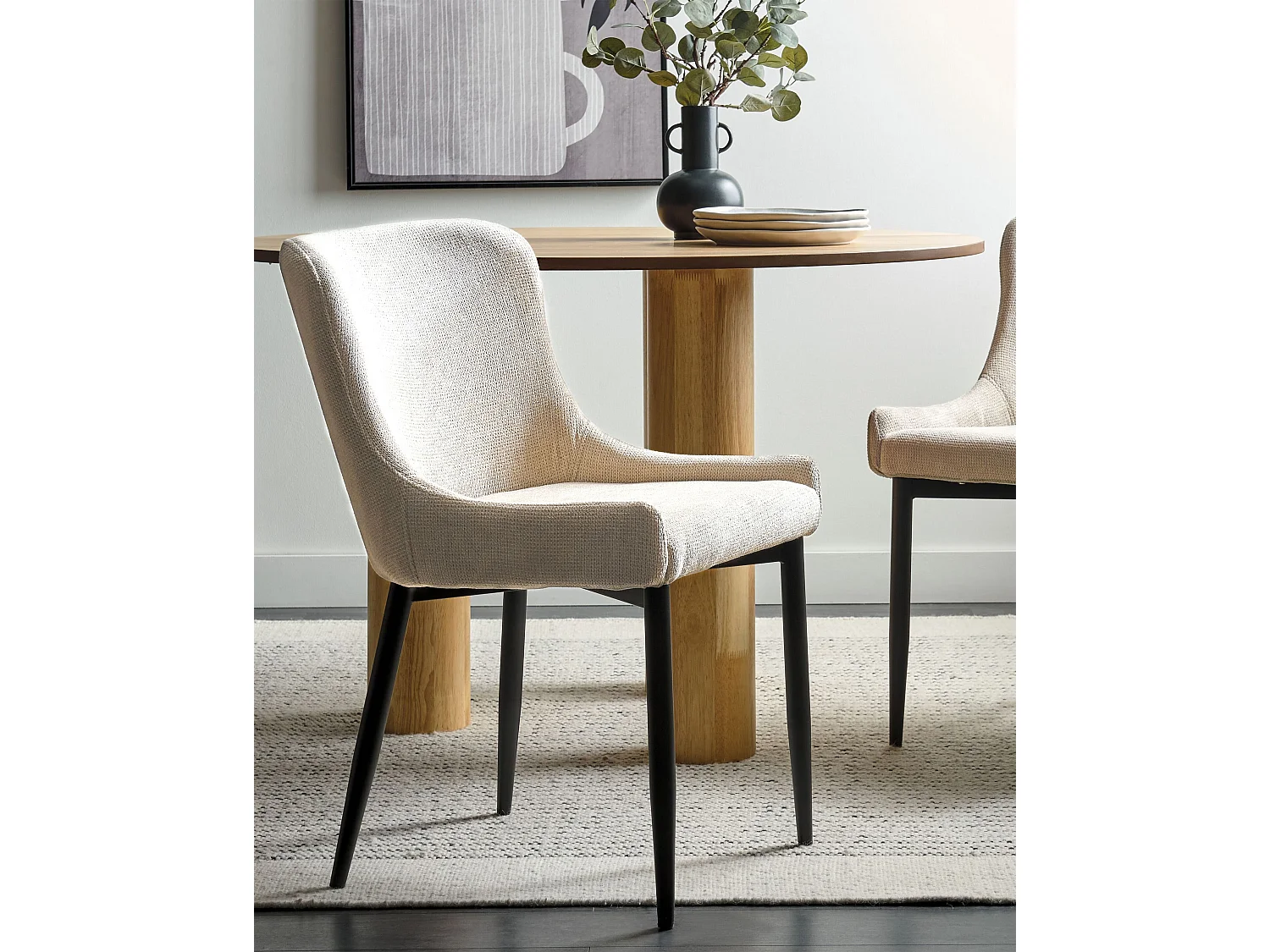 Lot de 2 chaises de salle à manger EVERLY Beige clair