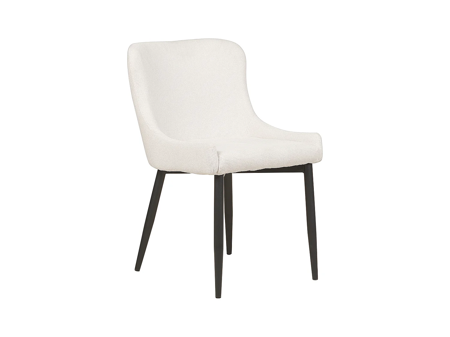 Eetkamerstoel Set van 2 Stof Gebroken wit EVERLY