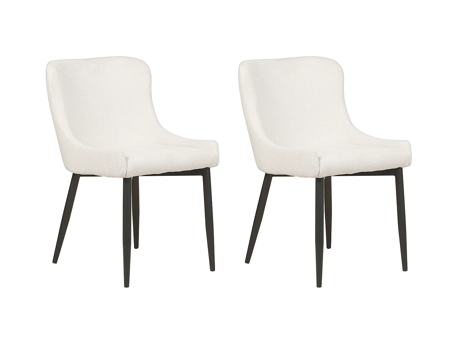 Chaise de salle à manger Set de 2 Tissu Blanc cassé EVERLY