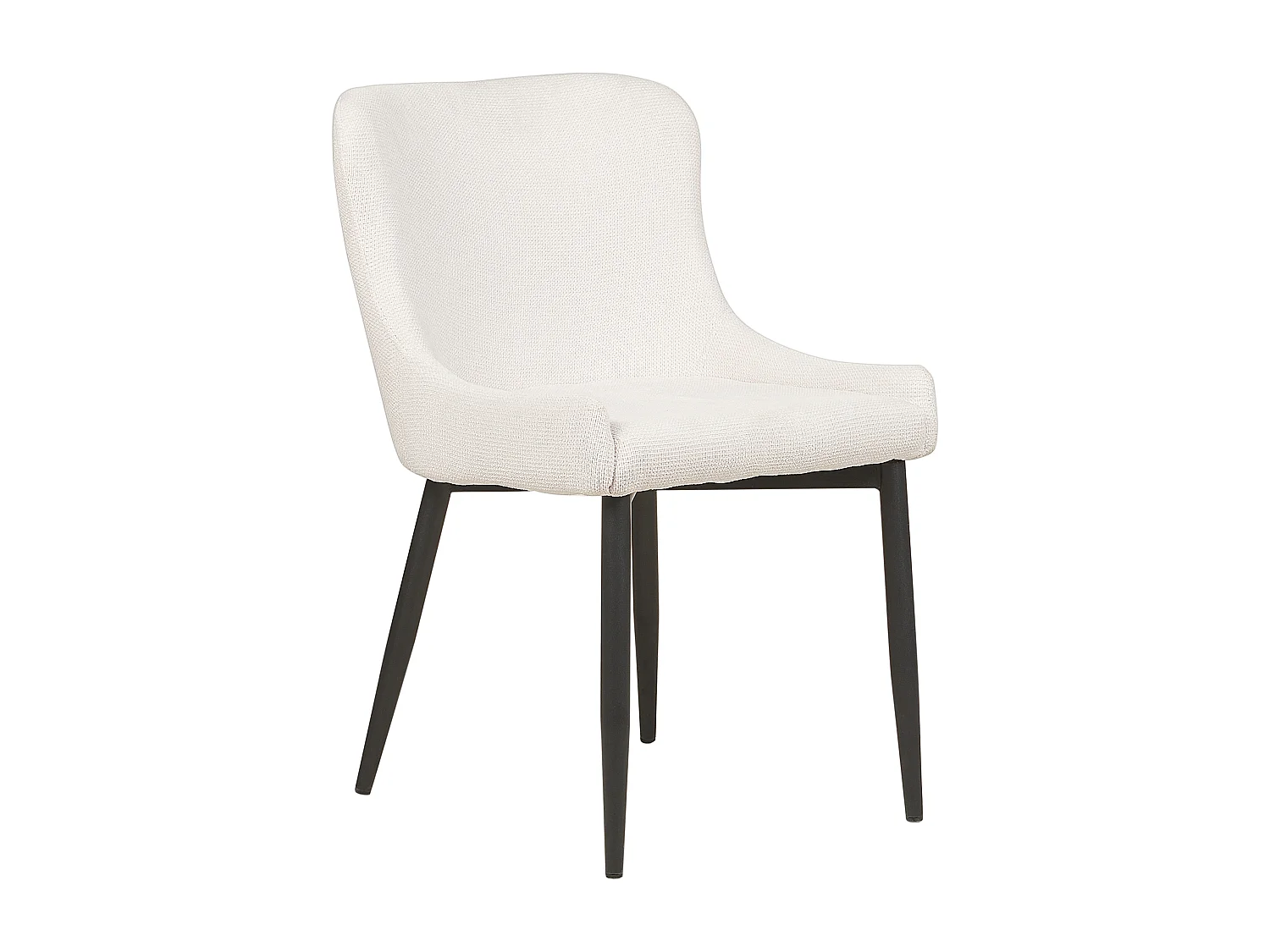 Chaise de salle à manger Set de 2 Tissu Blanc cassé EVERLY