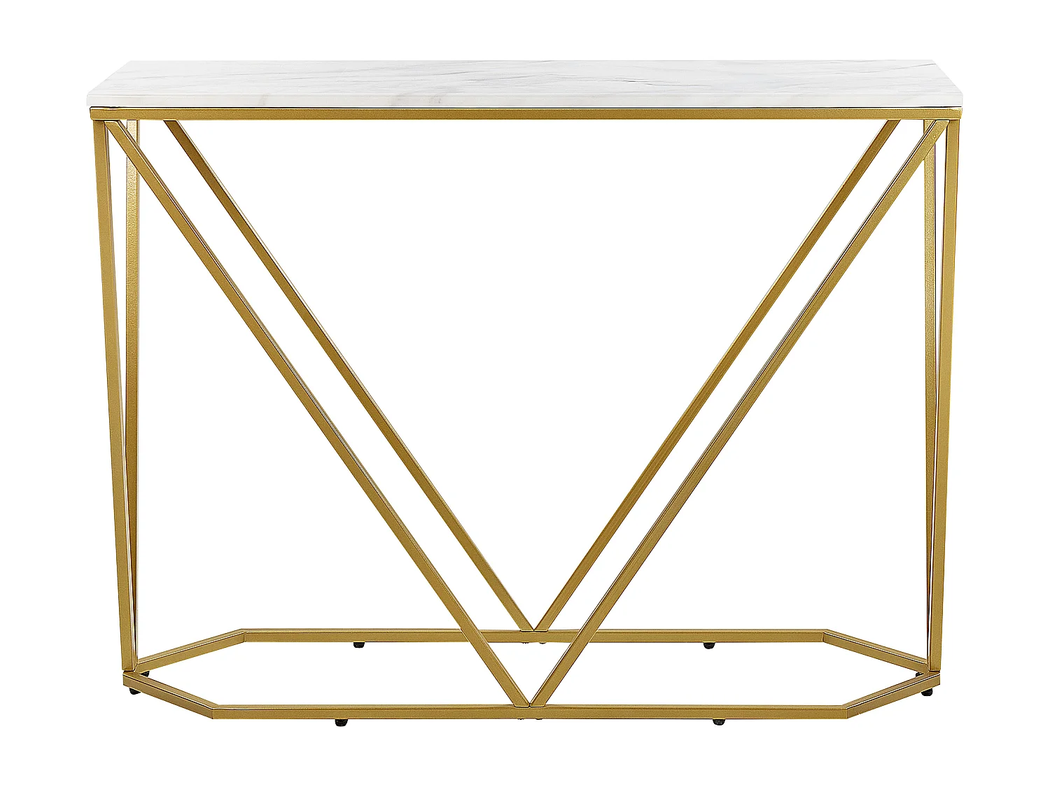 Konsolentisch Marmoroptik weiß / goldene Beine modernes elegantes Design Hazen