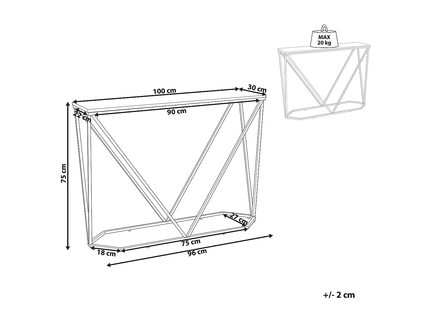 Tavolino consolle HAZEN Nero