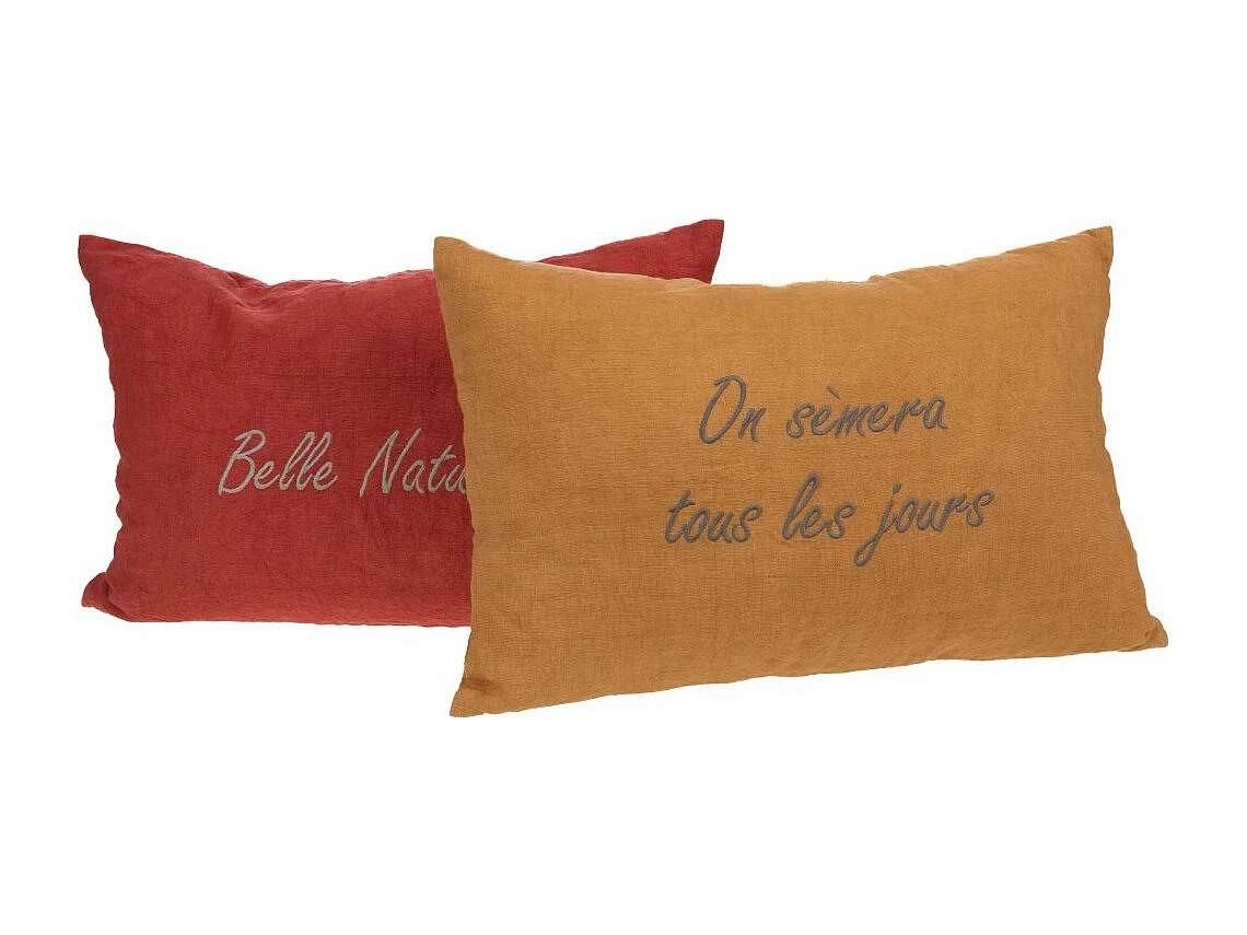 Coussin à message Nature 40 x 60 cm Terracotta
