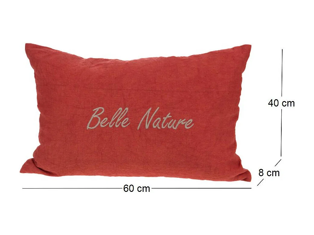 Coussin à message Nature 40 x 60 cm Terracotta